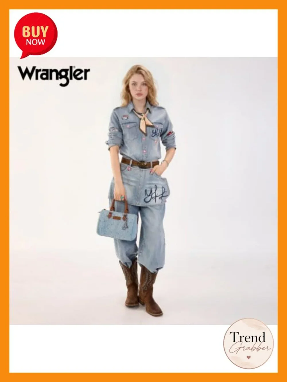Wrangler Rhinestone Denim Barrel Bag - Women's Crossbody Satchel Y2K Purse